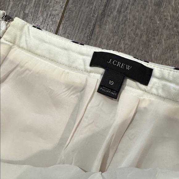 J. Crew Trellis Skirt Blue & White Floral Scroll Mini A-Line Skirt Size 10 - Picture 6 of 7
